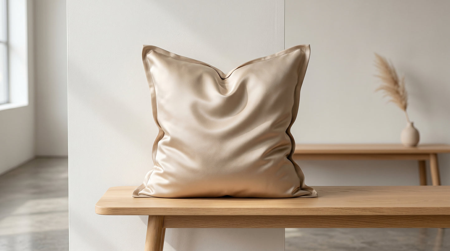 Premium Silk Pillowcase for Hair & Skin – Beige (Cooling & Smooth Finish)