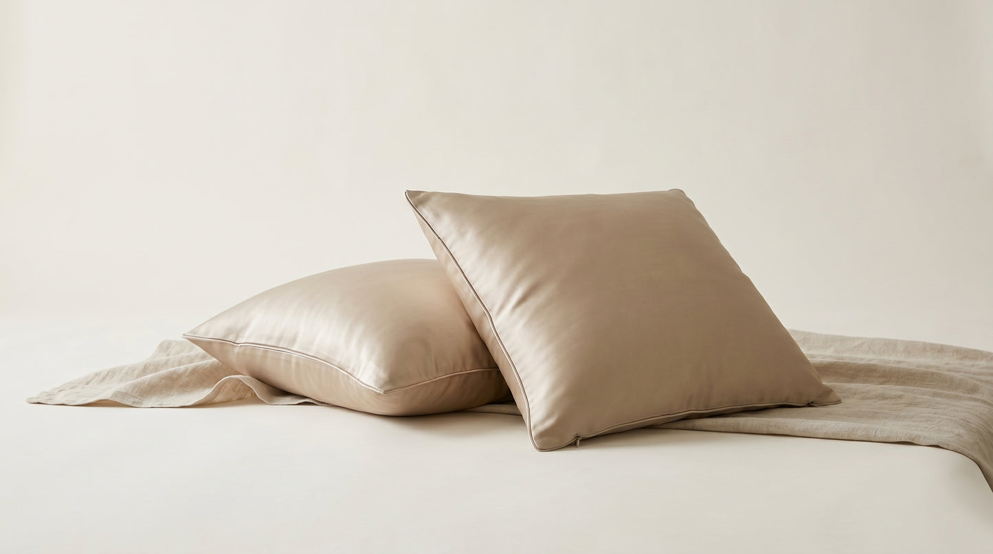 Premium Silk Pillowcase for Hair & Skin – Beige (Cooling & Smooth Finish)